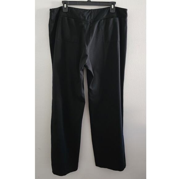Eileen Fisher Rayon Nylon Stretch Wide Leg Ponte Pants Black Large - Picture 2 of 11